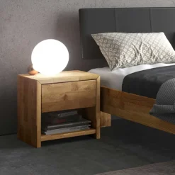 Massivholzbetten*Pharao24 Doppel Bett mit Konsolen Lilith