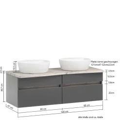 Waschbeckenunterschränke*Pharao24 Doppel Waschtisch Pegruan