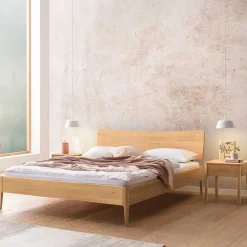 Pharao24 Doppelbett Eiche hell Coriga> Doppelbetten|Massivholzbetten