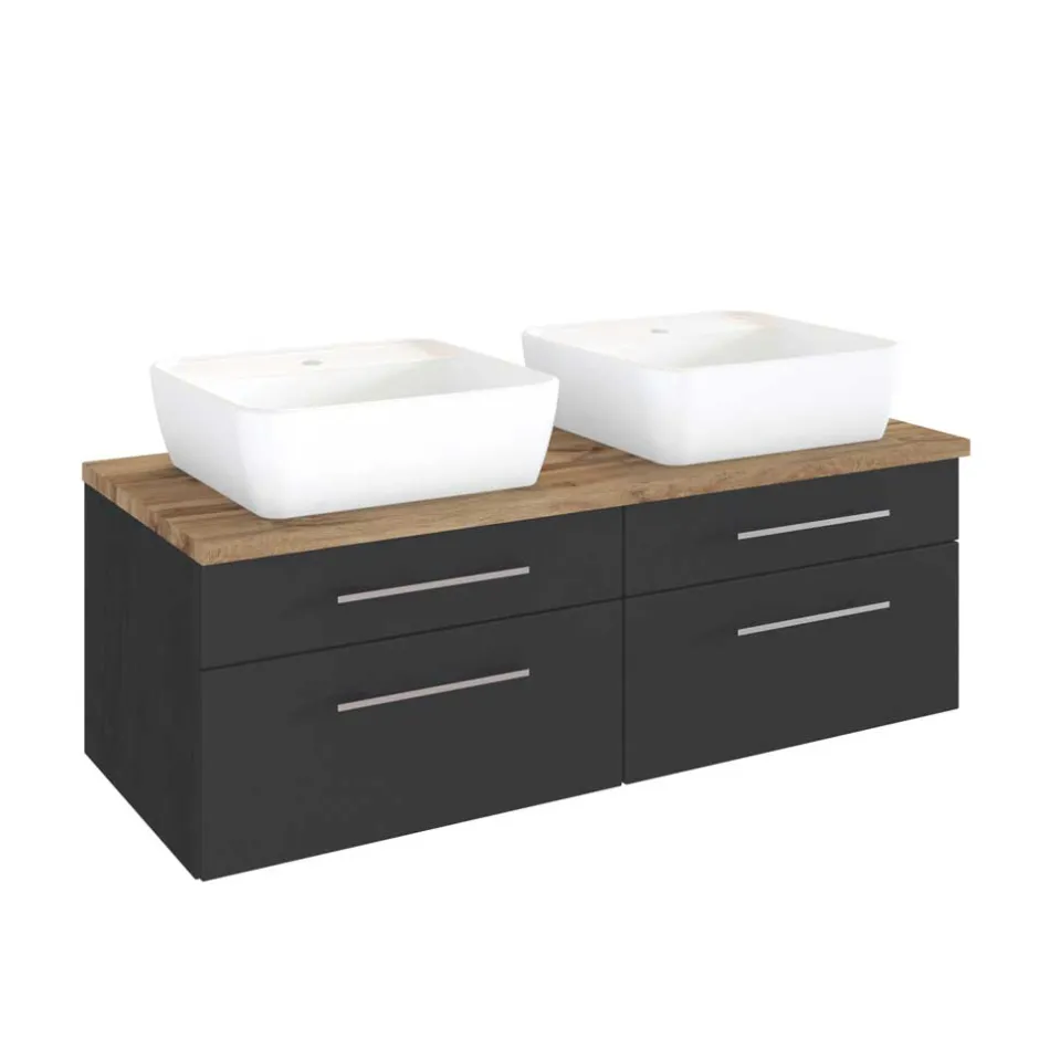 Pharao24 Doppelwaschbeckenschrank Hayos> Waschbeckenunterschränke