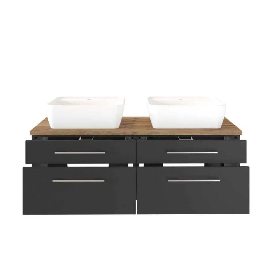 Pharao24 Doppelwaschbeckenschrank Hayos> Waschbeckenunterschränke