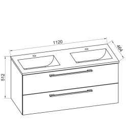 Waschbeckenunterschränke*Pharao24 Doppelwaschtisch Lasina