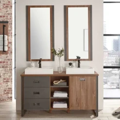 Badmöbel Sets*Pharao24 Doppelwaschtisch Set Verjan