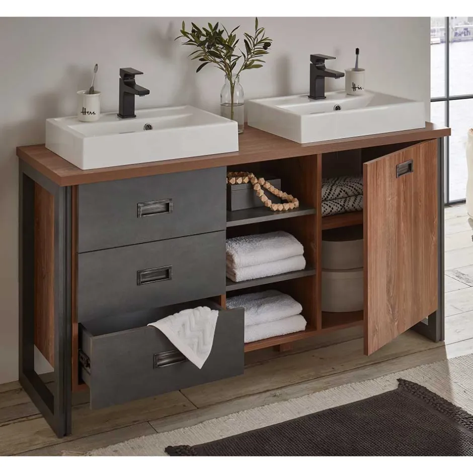 Waschbeckenunterschränke*Pharao24 Doppelwaschtisch Verjan