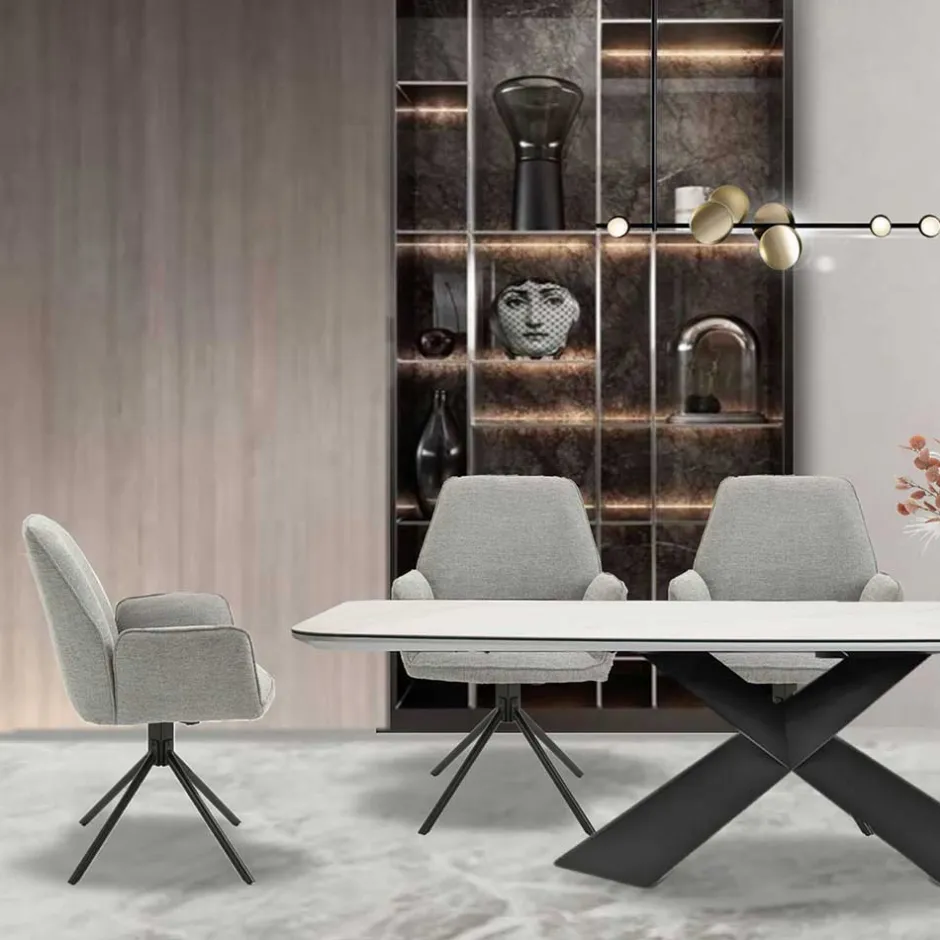 Pharao24 Drehbare Esstisch Stuehle Cadona> Armlehnstühle