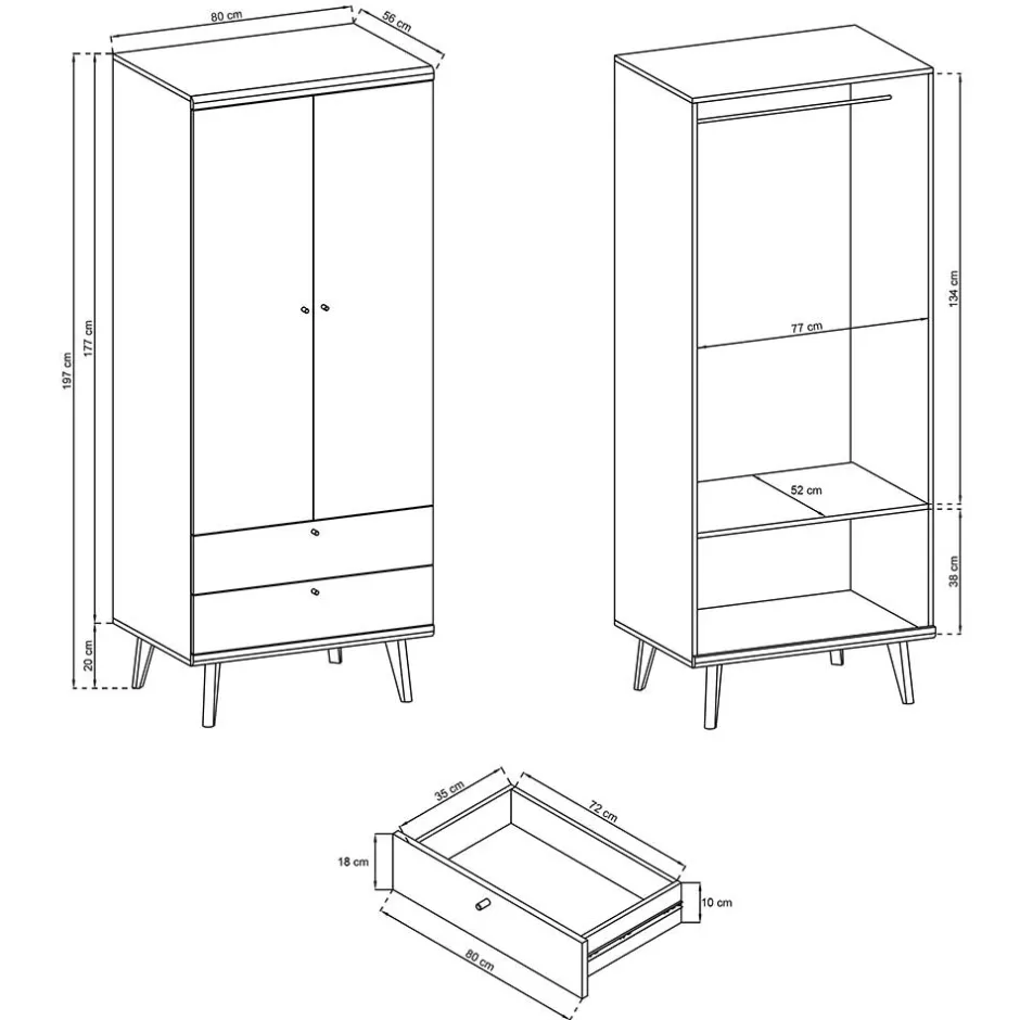 Pharao24 Drehtürenschrank Levanca> Drehtürenschränke