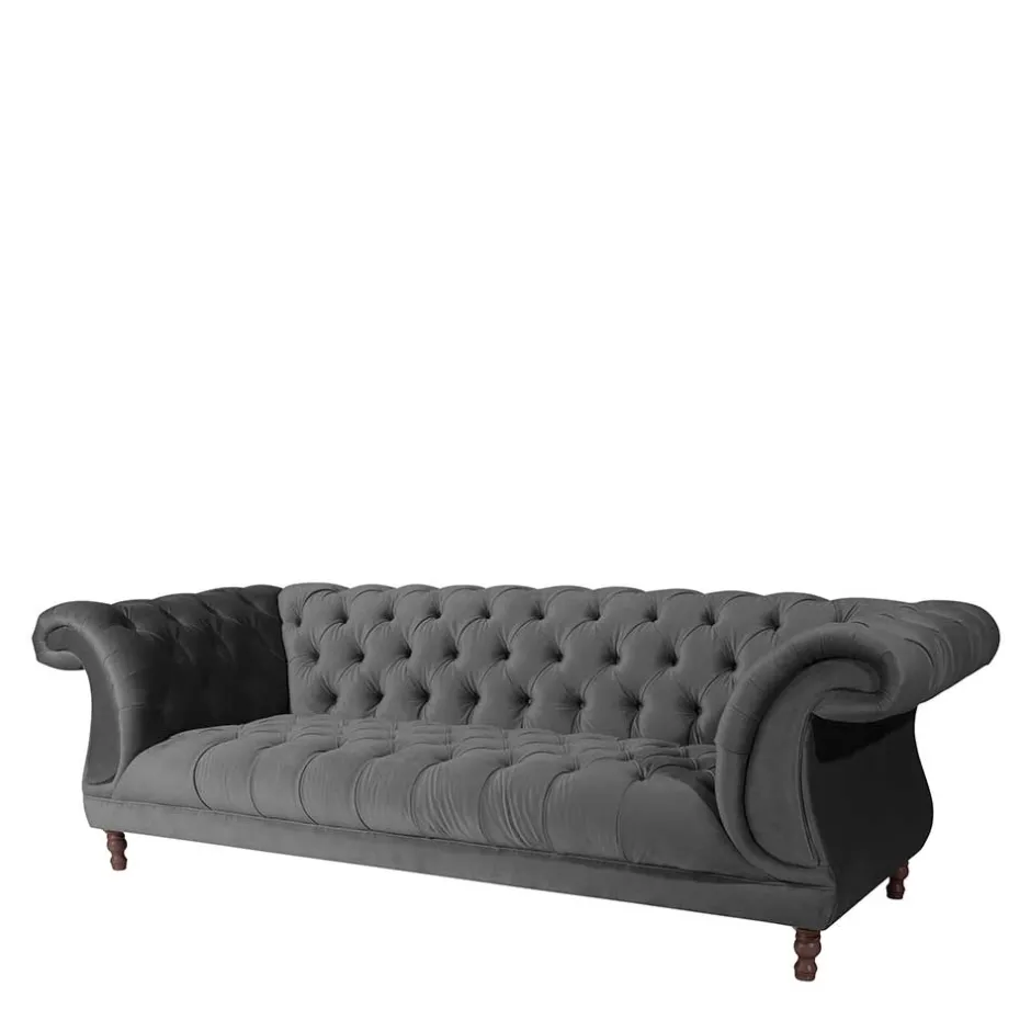 Wohnzimmercouch|3 Sitzer Sofa*Pharao24 Dreisitzer Couch Anthrazit Romina