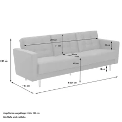 Polstermöbel|3 Sitzer Sofa*Pharao24 Dreisitzer Couch Mangora