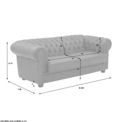 3 Sitzer Sofa*Pharao24 Dreisitzer Couch Mensema