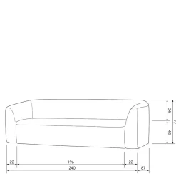 Wohnzimmercouch|3 Sitzer Sofa*Pharao24 Dreisitzer Couch Nessi