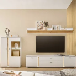 Wohnwand 300 Cm|Moderne Wohnwände*Pharao24 Dreiteilige Wohnwand Luzillo