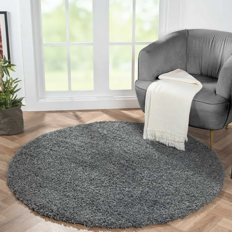 Teppiche*Pharao24 Dunkelgrauer Shaggy Teppich Pablos