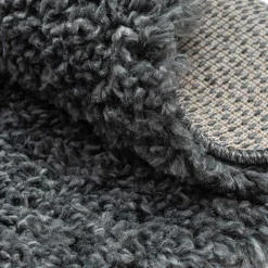 Teppiche*Pharao24 Dunkelgrauer Shaggy Teppich Pablos