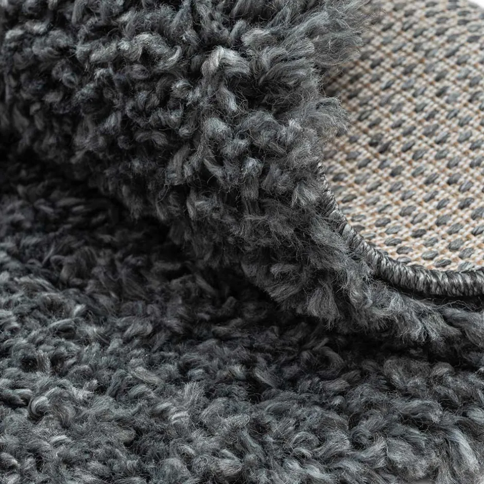 Teppiche*Pharao24 Dunkelgrauer Shaggy Teppich Pablos