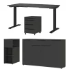 Büromöbel Sets*Pharao24 Dunkelgraues Büromöbelset Abby