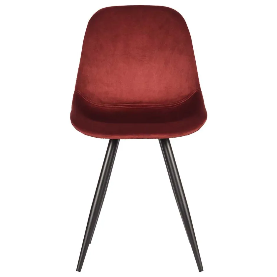 Küchenstühle|Esszimmerstühle*Pharao24 Dunkelroter Samt Stuhl Set Aude