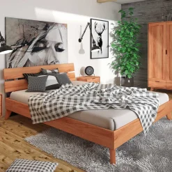 Einzelbetten*Pharao24 Echtholz Bettrahmen Stenov