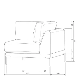 Einzelsofa|Modulsofas*Pharao24 Eckelement Modul Sofa Kahilke