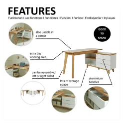 Computertische|Jugendschreibtische*Pharao24 Eckschreibtisch Hajelua