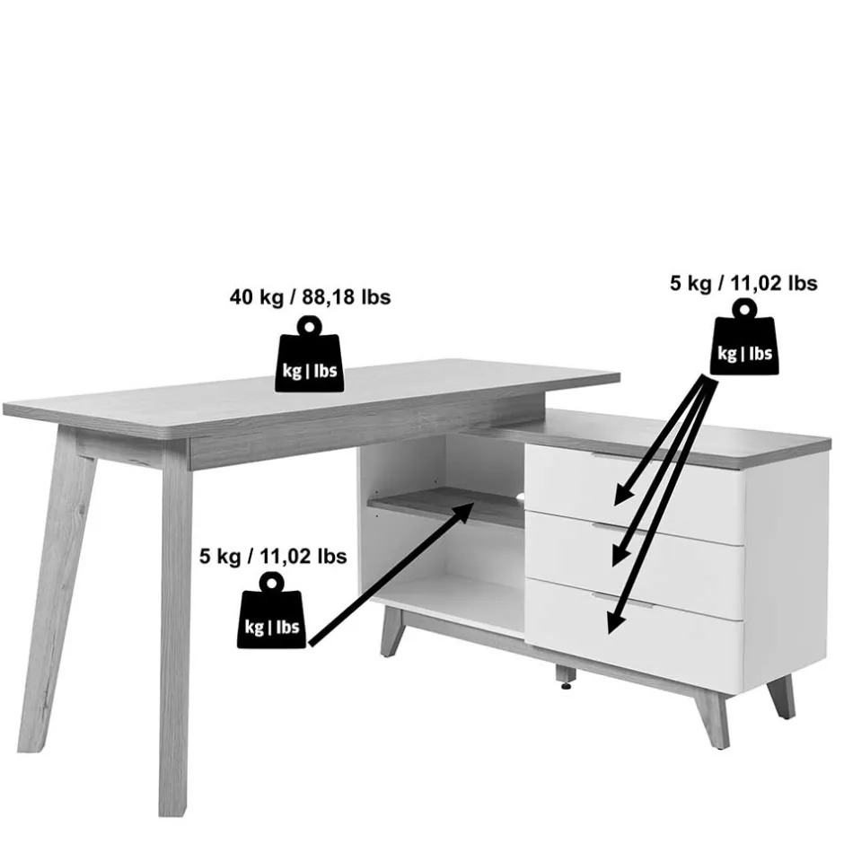 Computertische|Jugendschreibtische*Pharao24 Eckschreibtisch Hajelua