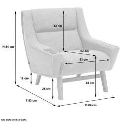 Wohnzimmer Sessel*Pharao24 Einzelsessel Officer