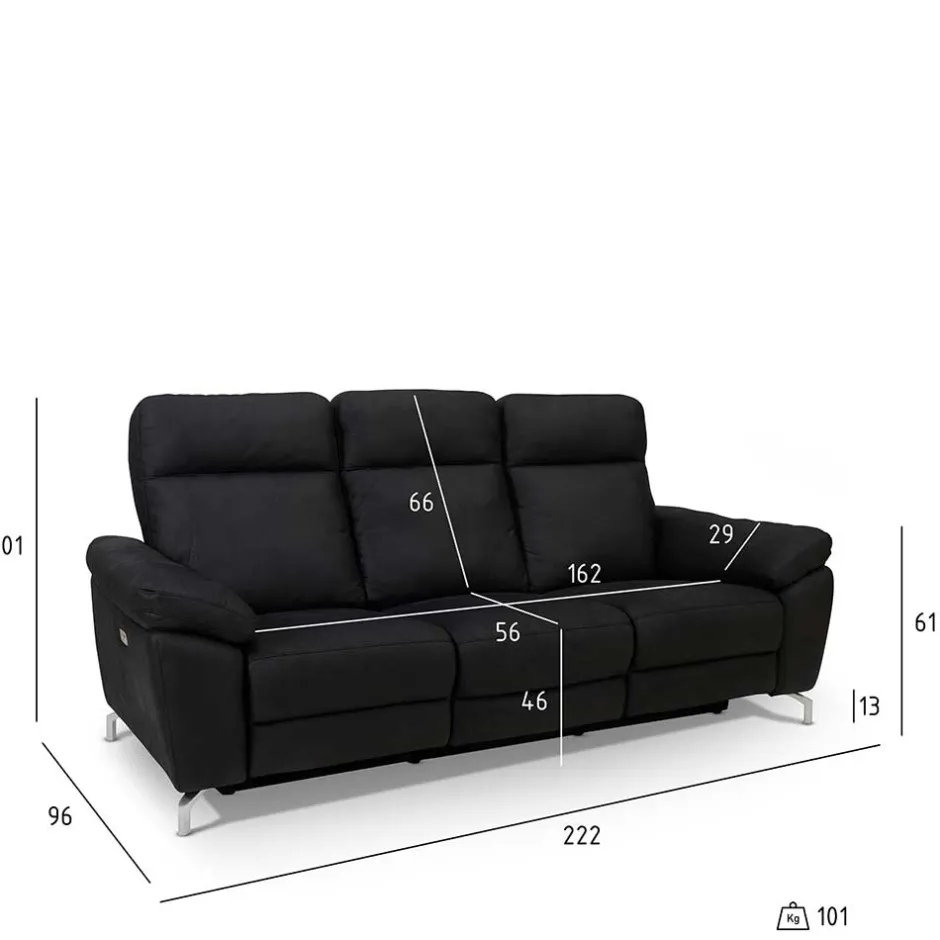 Pharao24 3er Sofa Emonila> 3 Sitzer Sofa