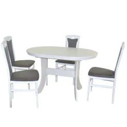 Tisch Mit Stühlen|Tischgruppen*Pharao24 Essgruppe weiß ausziehbar Asinaras