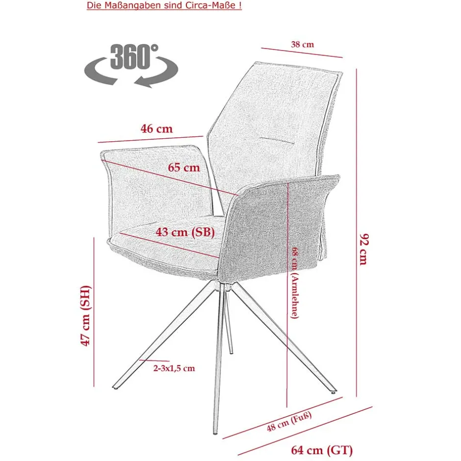Armlehnstühle*Pharao24 Esstisch Stühle Hierro