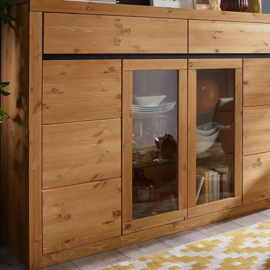 Pharao24 Esszimmer Highboard Varcina> Vitrinenschrank|Wohnzimmervitrinen