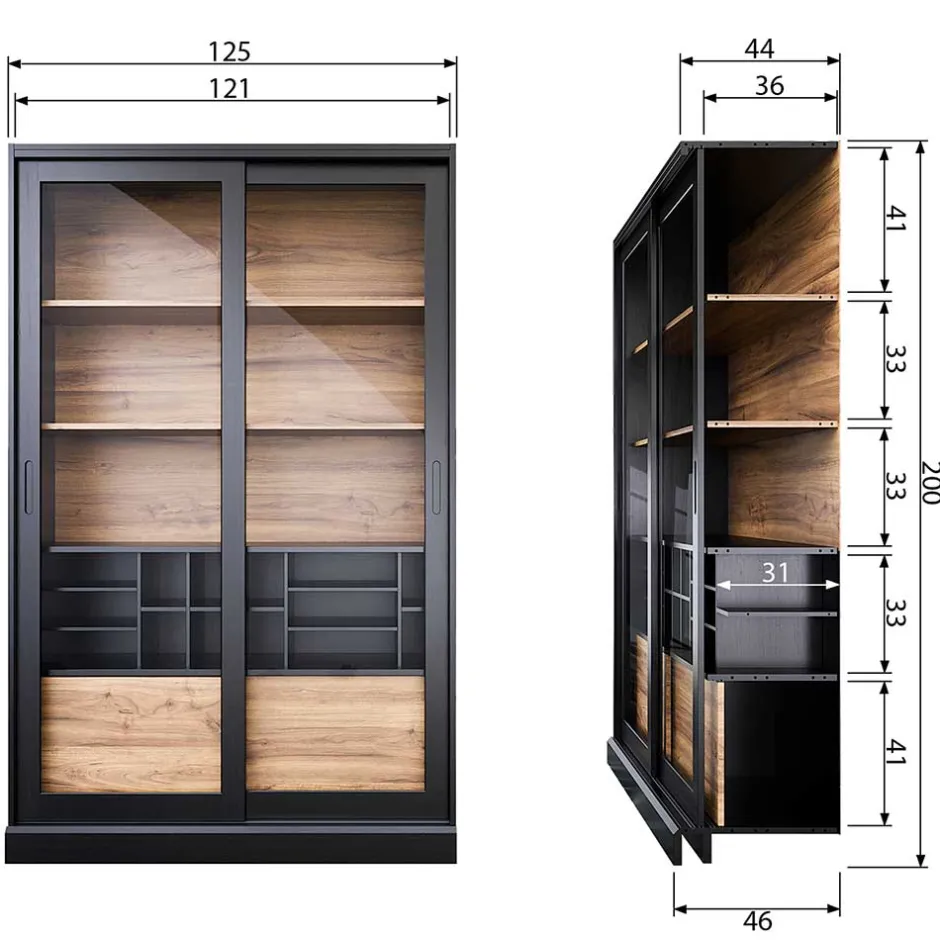 Vitrinenschrank*Pharao24 Esszimmer Vitrine Leenia