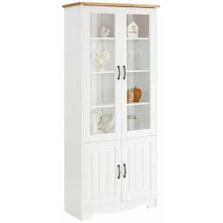 Pharao24 Esszimmer Vitrinenschrank Luizana> Wohnzimmerschrank|Massivholz Schränke