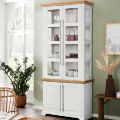 Pharao24 Esszimmer Vitrinenschrank Mevidra> Massivholzmöbel|Vitrinenschrank