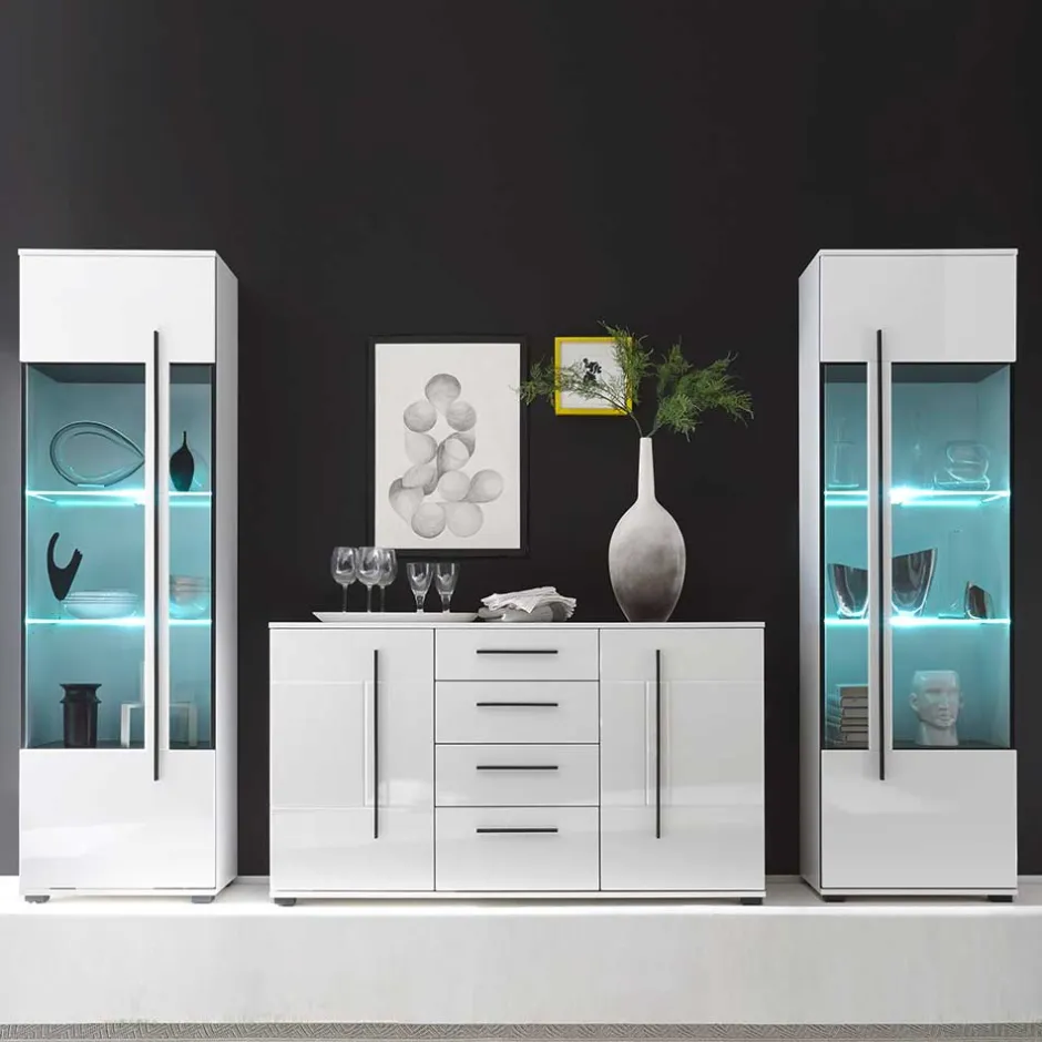 Moderne Wohnwände|Wohnwand 300 Cm*Pharao24 Esszimmer Wohnwand Bistian