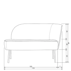 Wohnzimmercouch|2 Sitzer Sofa*Pharao24 Esszimmercouch Kosmyna