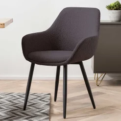 Armlehnstühle*Pharao24 Esszimmerstuhl Set Anthrazit Algera