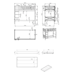 Einzelbetten|Funktionsbetten*Pharao24 Etagenbett mit 2 Liegeflächen Ella