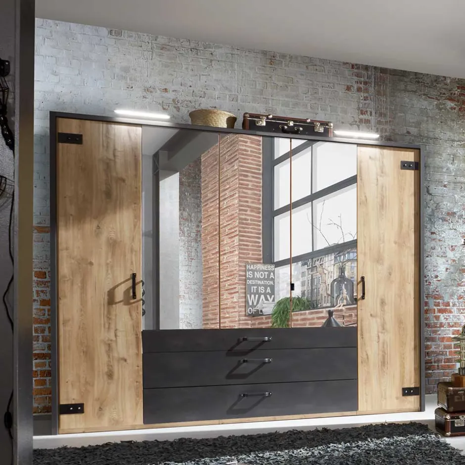 Drehtürenschränke|Kleiderschränke*Pharao24 Factory Style Kleiderschrank Onlina