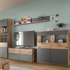 Pharao24 Fernseh Schrankwand Plestna> Wohnwand 300 Cm|Moderne Wohnwände