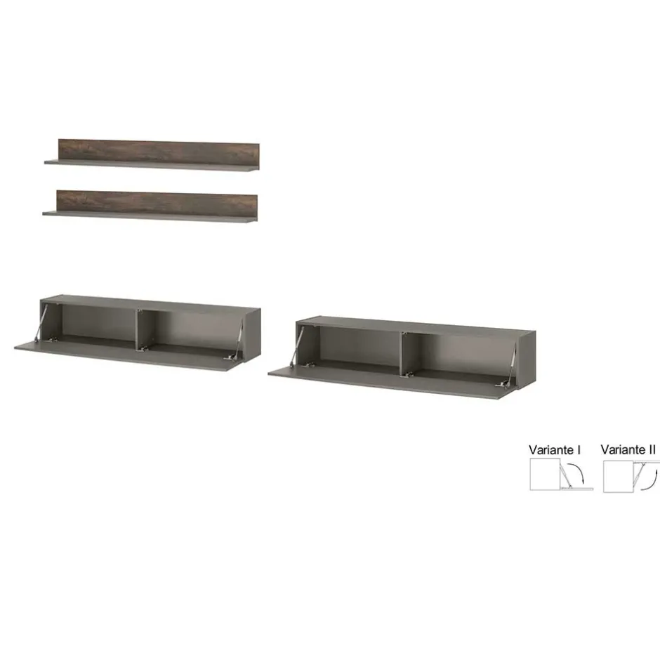 Pharao24 Fernseher Schrankwand Hanniba> Wohnwand 300 Cm|Moderne Wohnwände