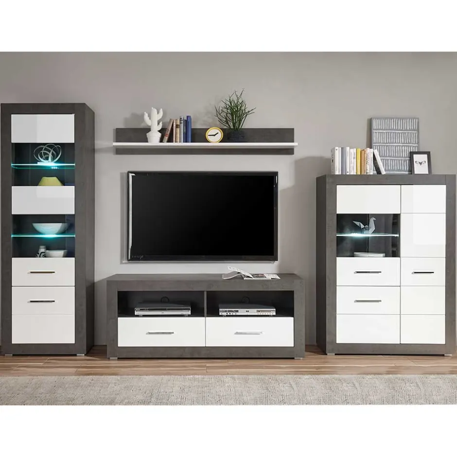 Pharao24 Fernseher Schrankwand Jains> Wohnwand 300 Cm|Moderne Wohnwände