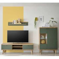 Pharao24 Fernseher Schrankwand Lora> Wohnwand 250 Cm