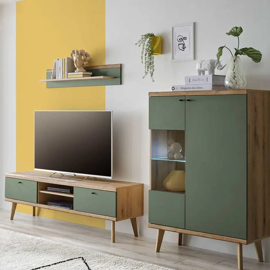 Pharao24 Fernseher Schrankwand Lora> Wohnwand 250 Cm