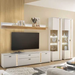 Pharao24 Fernseher Schrankwand Luzillo> Wohnwand 300 Cm|Moderne Wohnwände