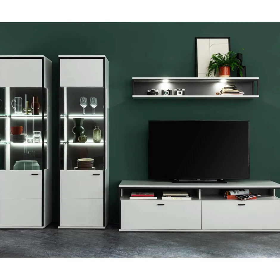 Wohnwand 300 Cm|Moderne Wohnwände*Pharao24 Fernseher Schrankwand Ukai