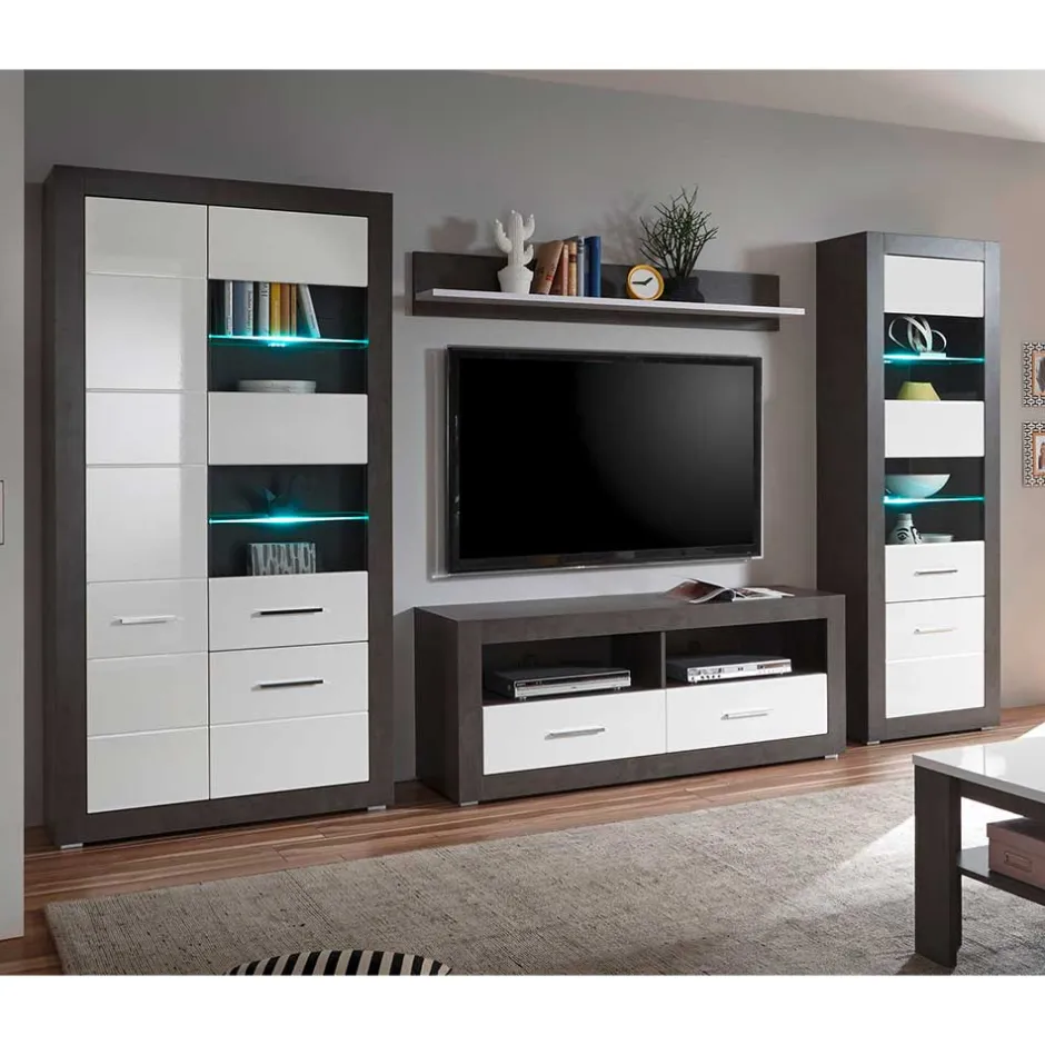 Moderne Wohnwände|Wohnwand 300 Cm*Pharao24 Fernseher Wohnwand Jains