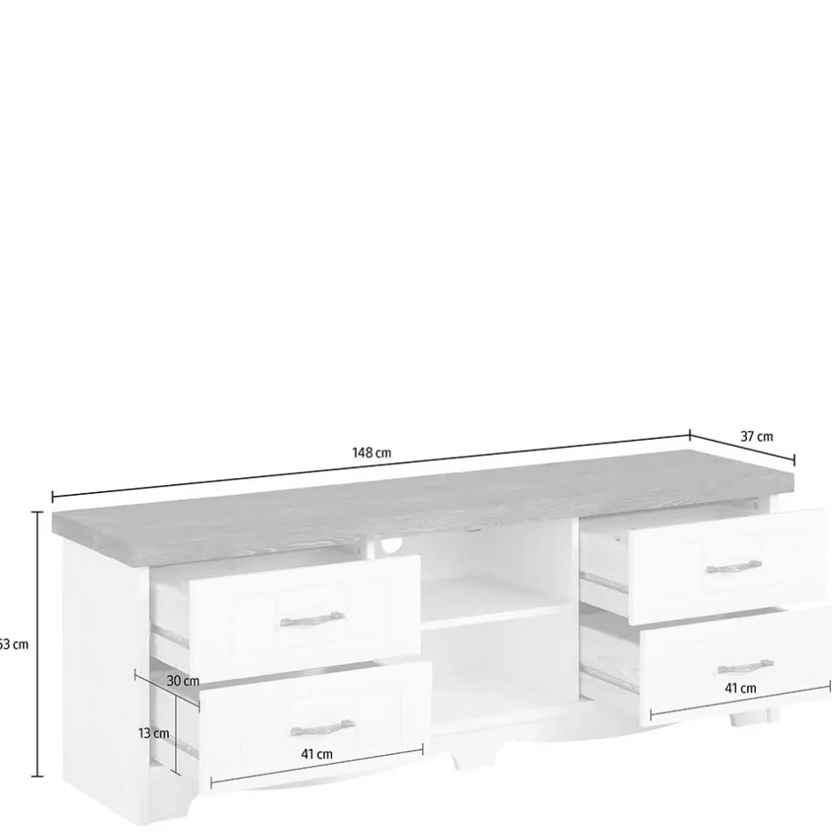 Massivholz Tv Möbel*Pharao24 Fernsehlowboard Froveva
