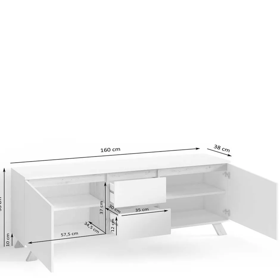 Fernsehtische|Lowboards*Pharao24 Fernsehunterschrank Catrilla
