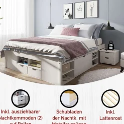 Massivholzbetten|Jugendbetten*Pharao24 Funktionsbett Valuta