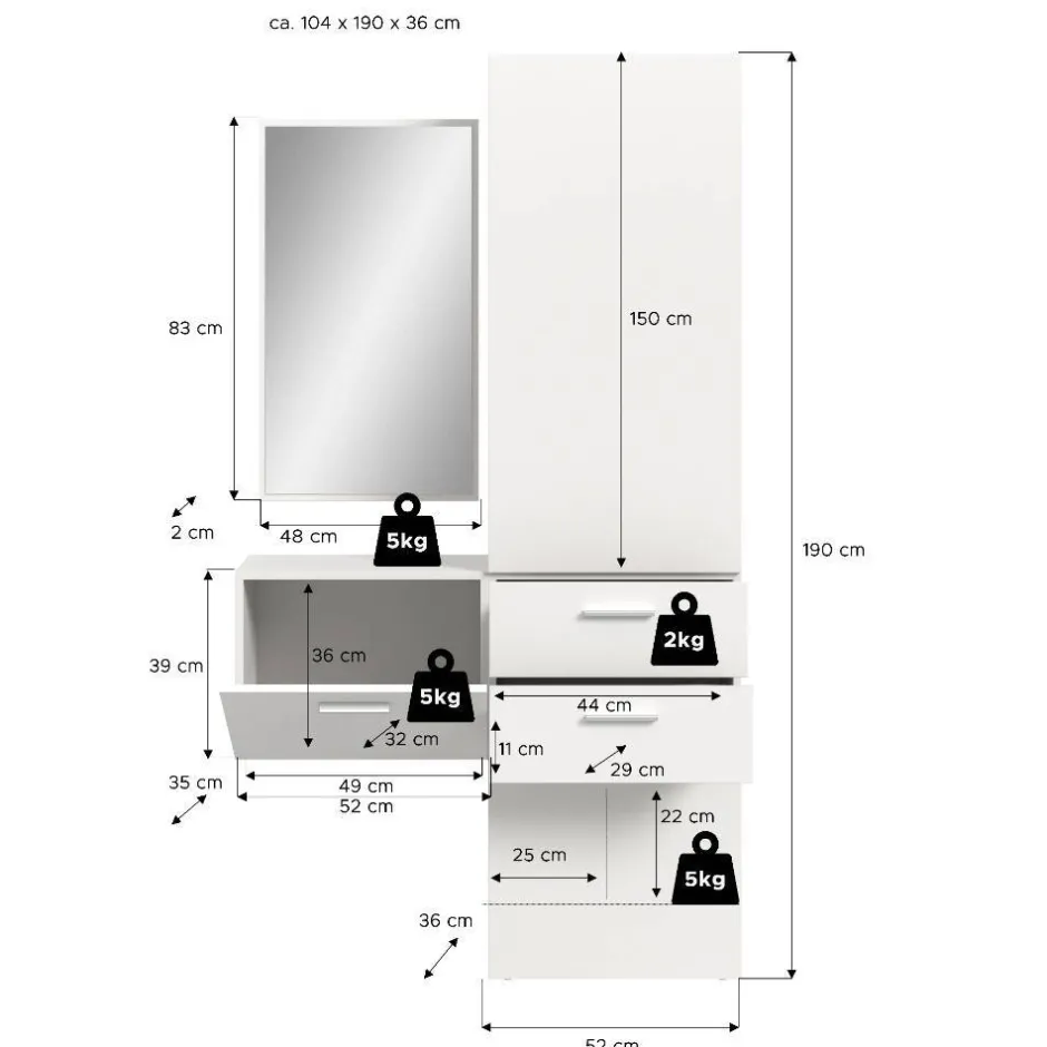 Garderobensets*Pharao24 Garderoben Set modern Tiploma