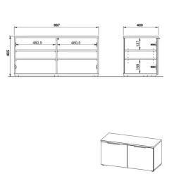 Garderobenbänke*Pharao24 Garderoben Sitzbank Saladino